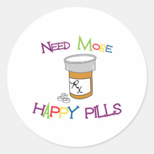 Sticker Rond Happy Pills