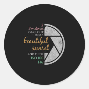 Sticker Rond Happy Quote Funny Camera Settings & ; Photograp