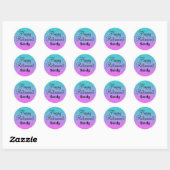 Sticker Rond Happy Retraite Ombre rose bleu violet Parties scin (Feuille)