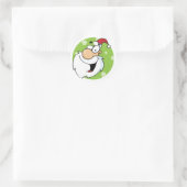 Sticker Rond Happy Santa Clause T-shirts et cadeaux (Sac)