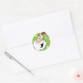 Sticker Rond Happy Santa Clause T-shirts et cadeaux (Enveloppe)