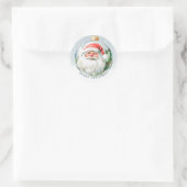 Sticker Rond Happy Santa Face Christmas (Sac)