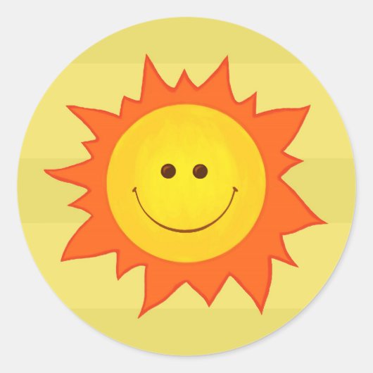 Sticker Rond Happy Smiling Sun (Devant)