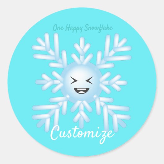 Sticker Rond Happy Snowflake Emoticon Thunder_Cove (Devant)