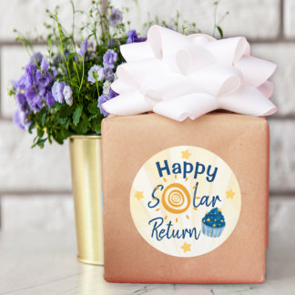 Sticker Rond Happy Solar Return Astrology Birthday