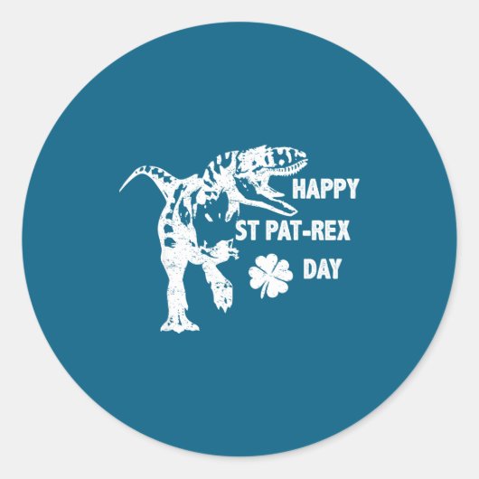 Sticker Rond Happy St. Pat-rex Day Funny T-rex Dinosaur St Patr (Devant)