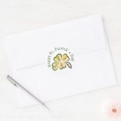 Sticker Rond Happy St. Patrick`s Day Shamrock Clover (Enveloppe)