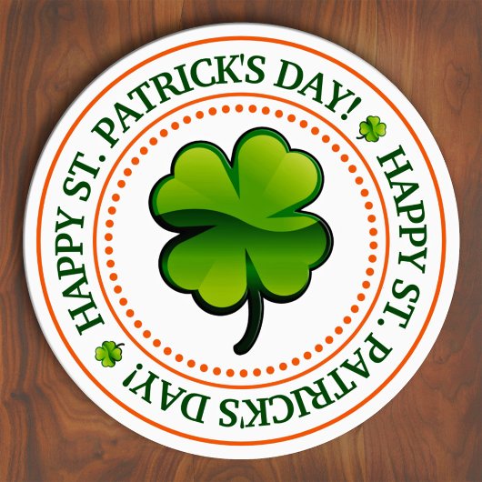 Sticker Rond Happy St. Patrick's Day