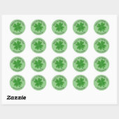 Sticker Rond Happy St Patrick's Day 4 Clover feuille (Feuille)