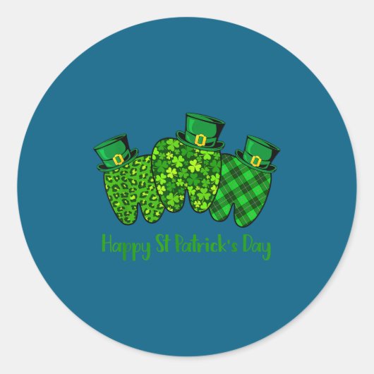Sticker Rond Happy St Patrick's Day Dental Istant Tooth Irish G (Devant)