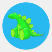 Sticker Rond Happy Stegosaurus - (Devant)