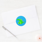 Sticker Rond Happy Stegosaurus - (Enveloppe)