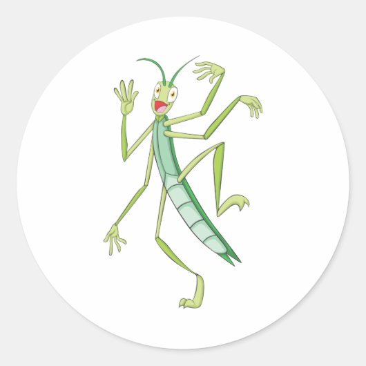 Sticker Rond Happy Stick Insect (Devant)