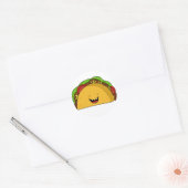 Sticker Rond Happy Taco souriant dessin animé mignon (Enveloppe)