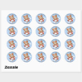 Sticker Rond Happy Teddy Summer Holiday Pool Float Custom (Feuille)