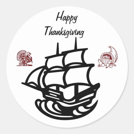 STICKER ROND HAPPY THANKSGIVING (Devant)