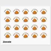 Sticker Rond Happy Thanksgiving (Feuille)