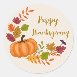 Sticker Rond Happy Thanksgiving