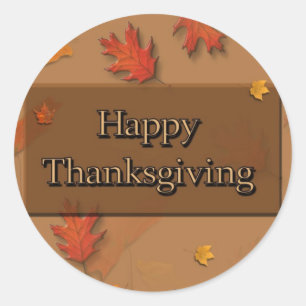 Sticker Rond Happy Thanksgiving
