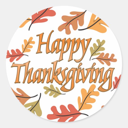 Sticker Rond Happy Thanksgiving (Devant)
