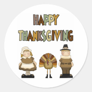 Sticker Rond Happy Thanksgiving