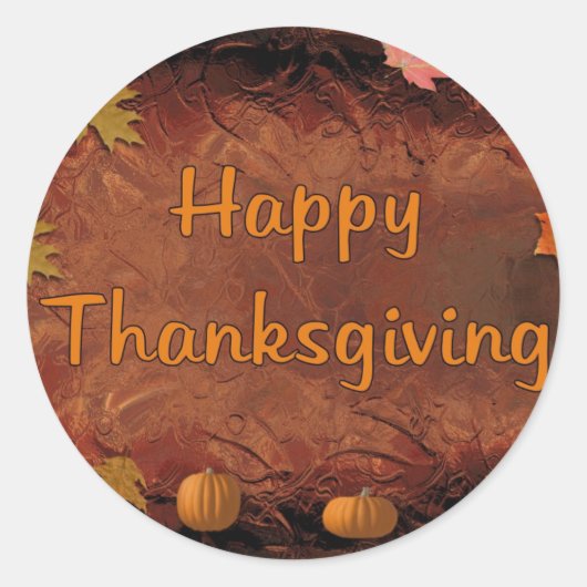 Sticker Rond Happy Thanksgiving (Devant)
