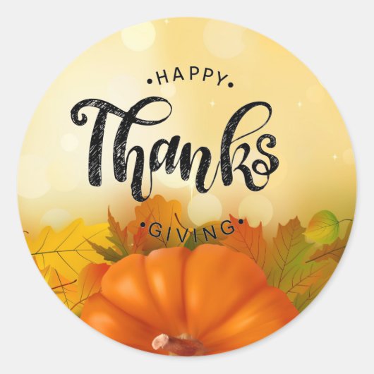 Sticker Rond Happy Thanksgiving (Devant)