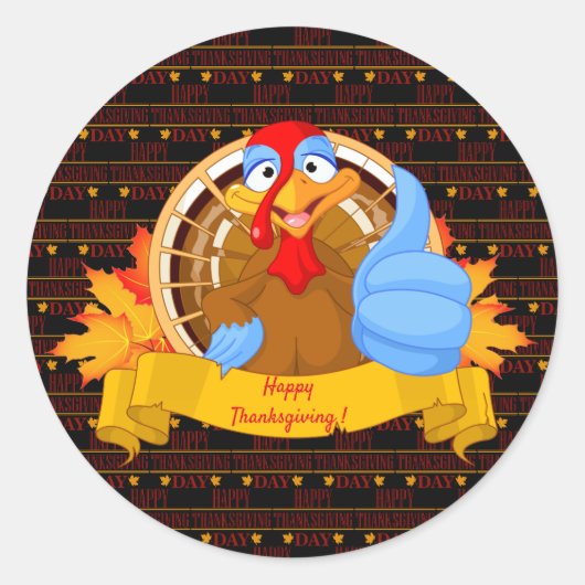 Sticker Rond Happy Thanksgiving (Devant)