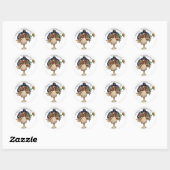 Sticker Rond Happy Thanksgiving (Feuille)