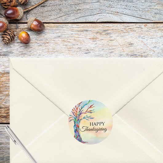 Sticker Rond Happy Thanksgiving