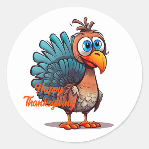 Sticker Rond Happy Thanksgiving
