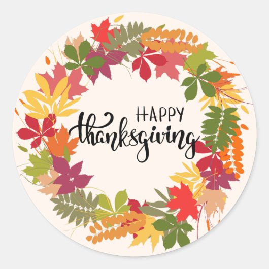 Sticker Rond Happy Thanksgiving (Devant)