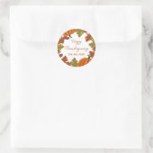 Sticker Rond Happy Thanksgiving  Family Name Autumn   (Sac)