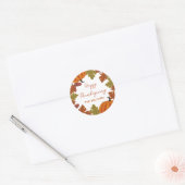 Sticker Rond Happy Thanksgiving  Family Name Autumn   (Enveloppe)