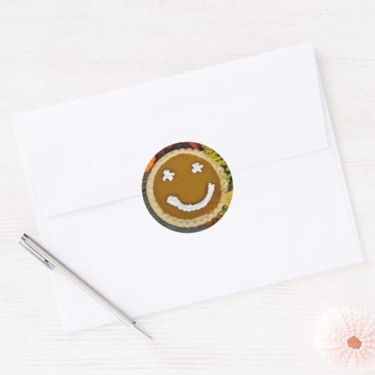 Sticker Rond Happy Thanksgiving Pumpkin Pie (Enveloppe)