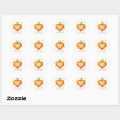 Sticker Rond Happy Thanksgiving Thankful Heart Pumpkin  (Feuille)