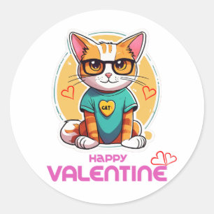 Sticker Rond Happy Valentine Day