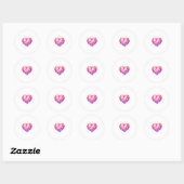 Sticker Rond Happy Valentine's Day Coquette Nk Disco Ball Heart (Feuille)