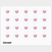Sticker Rond Happy Valentine's Day Coquette Nk Disco Ball Heart (Feuille)