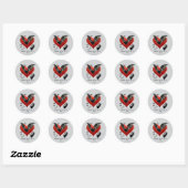 Sticker Rond Happy Valentine's Day Gothic bat (Feuille)