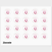 Sticker Rond Happy Valentines Day Heart Macaron Pink Cute (Feuille)