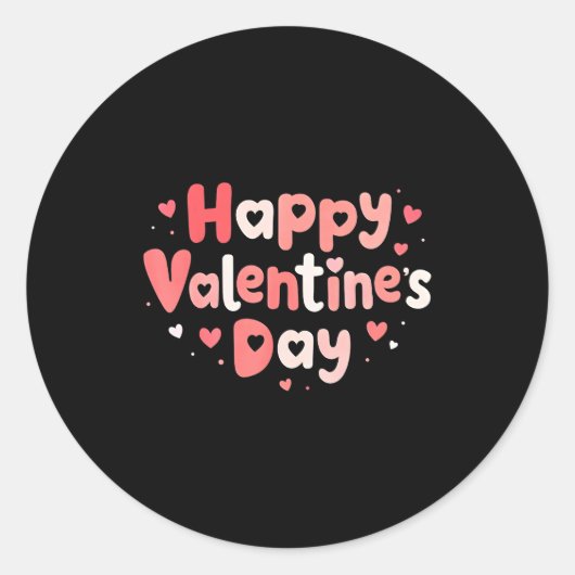 Sticker Rond Happy Valentines Day Heart Teacher Funny Matching  (Devant)