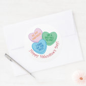 Sticker Rond Happy Valentine's Day Pickleball Style-2 (Enveloppe)