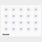 Sticker Rond Happy Valentine's Day Purple Heart  (Feuille)