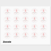 Sticker Rond Happy Valentine's Day Red Hearts Cupcake Bakery (Feuille)