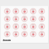 Sticker Rond Happy Valentine's heart (Feuille)