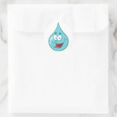 Sticker Rond Happy Water Drop Caractère de dessin (Sac)