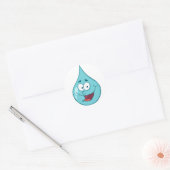 Sticker Rond Happy Water Drop Caractère de dessin (Enveloppe)