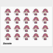 Sticker Rond "Happy Wave Anime Sticker" (Feuille)