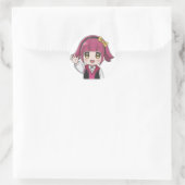 Sticker Rond "Happy Wave Anime Sticker" (Sac)
